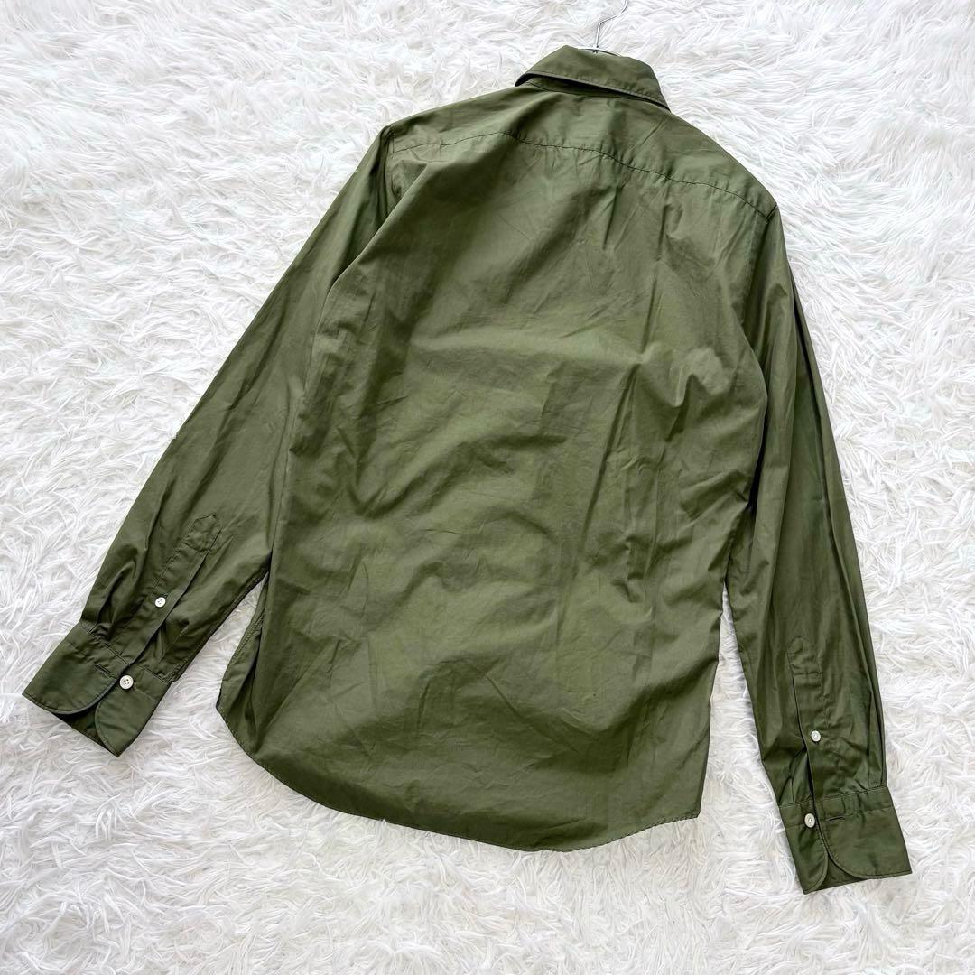 タグ付き未使用✨Finamore ホリゾンタルカラーシャツ コットン