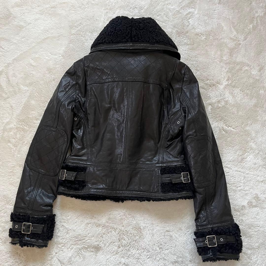 リアルムートン✨バーバリーブルーレーベル ラムレザージャケット ノバ