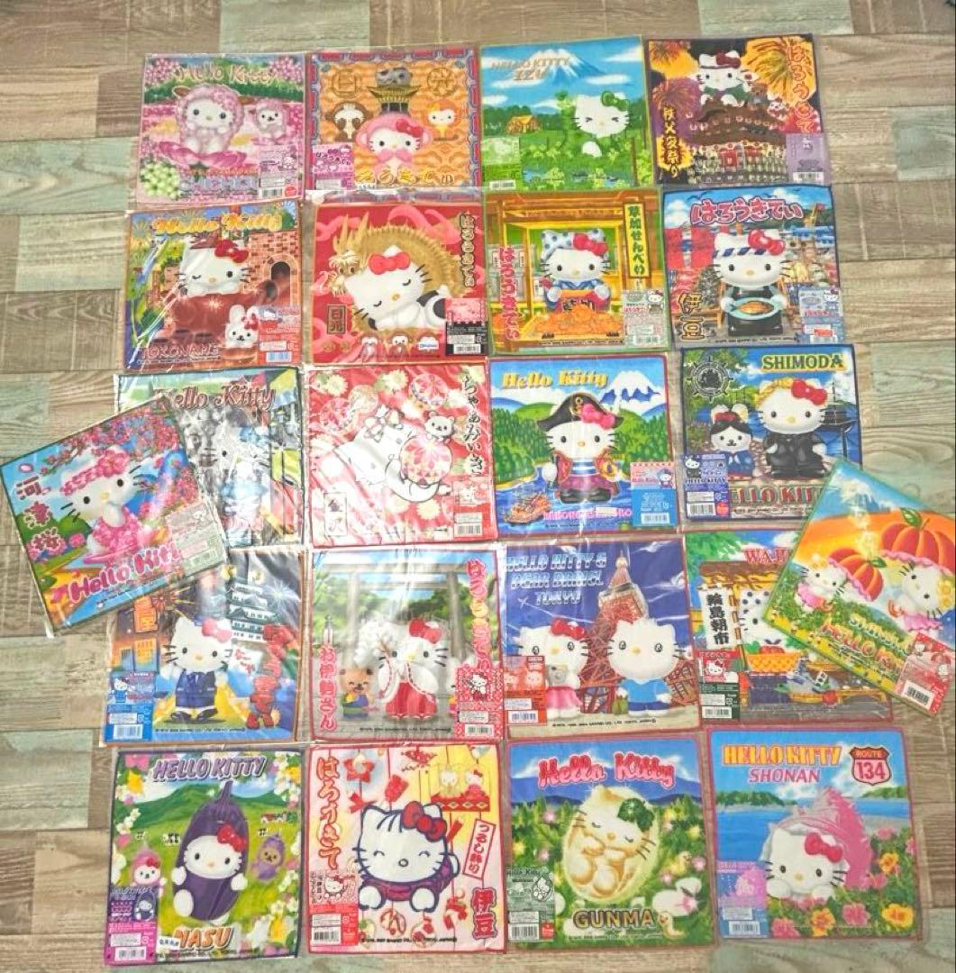 新品未開封　ご当地キティちゃん　ハンカチ　タオル　22枚　レトロ　平成レトロ