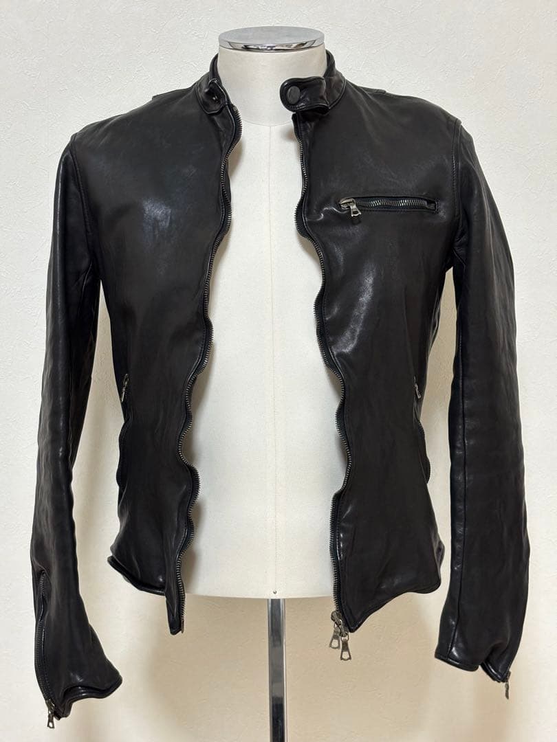 FAKTOR ホースレザーシングルライダース ホースレザー M BLACK 黒