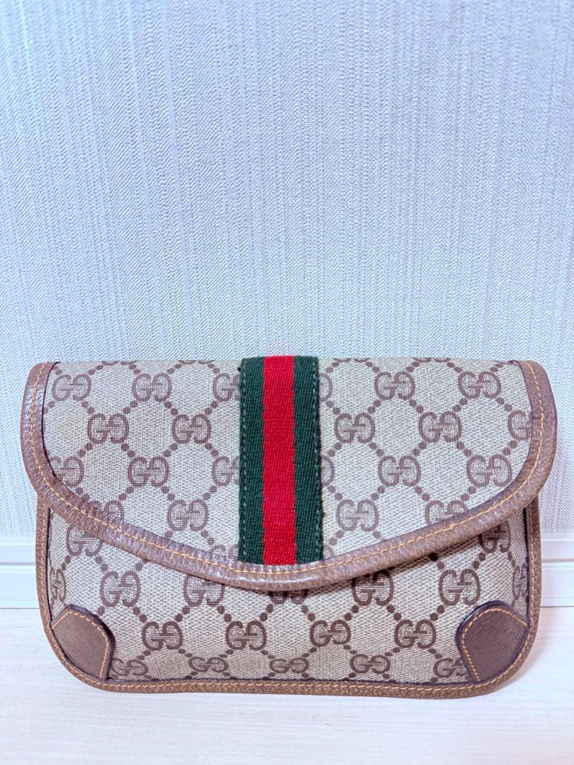 専用　GUCCI オールドグッチ シェリーライン GG ポーチ GUCCI（グッチ） シェリーラインオールドグッチ ポーチ 紺 010 378 箱