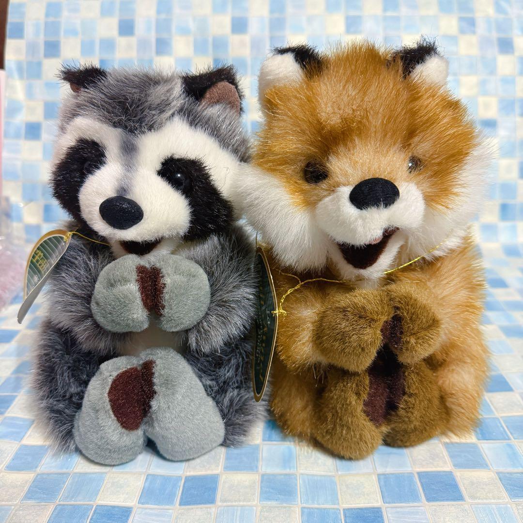 吉徳　あらいぐま　アライグマ　キツネ　ぬいぐるみ　 ファインサクセス　2点セット