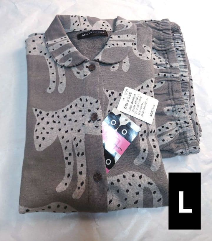 新品タグ付き ワコール パジャマ ワンピ ルームウェア ヒョウ グレー L ワコール／睡眠科学 ☆2025年パジャマ1位☆【綿100