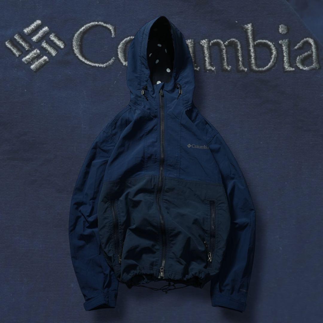 y2k Columbia 短丈 シェルジャケット ネイビー テック系 シティー