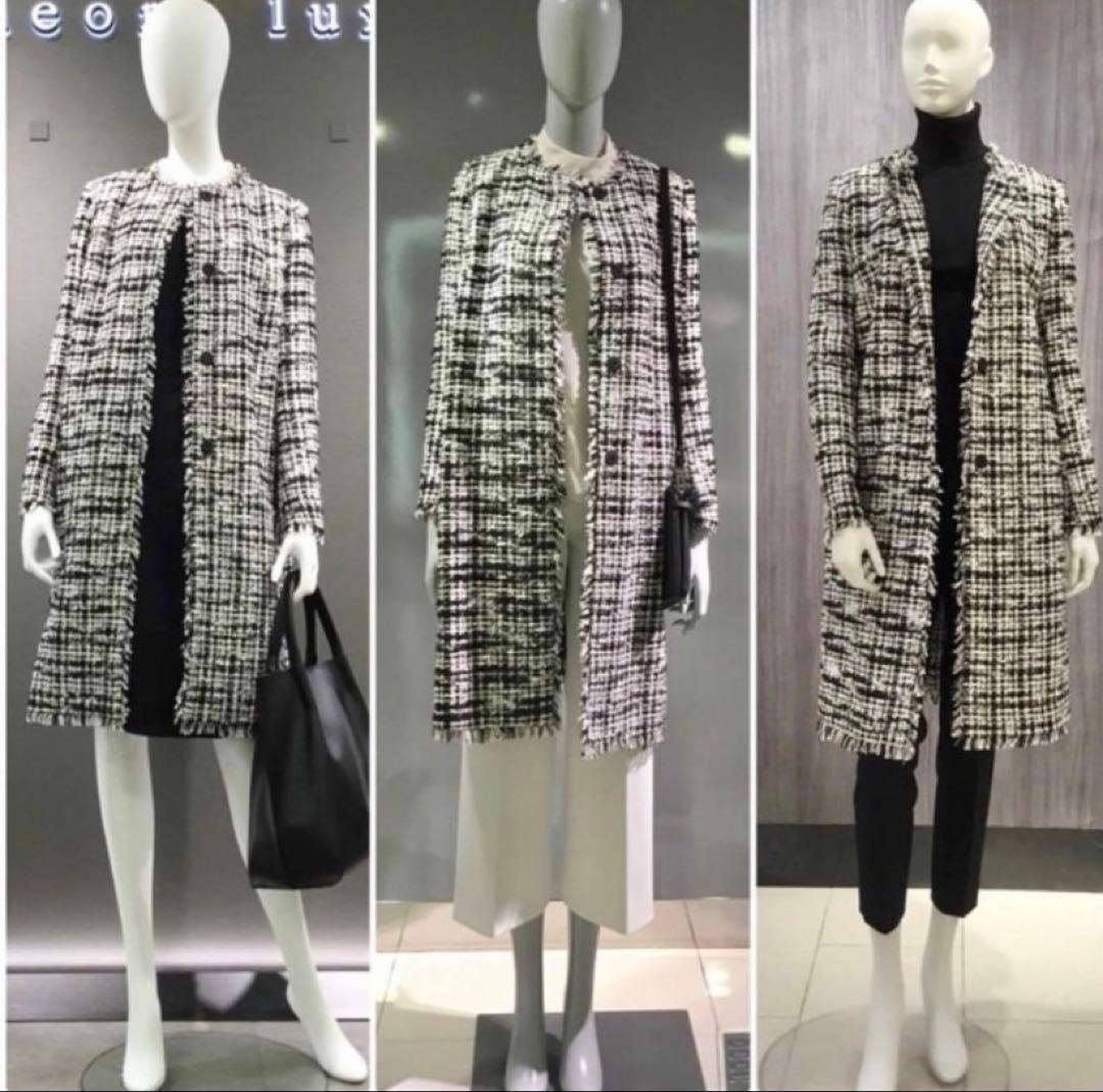 セオリーリュクス ツイードノーカラーコート38 - メルカリ