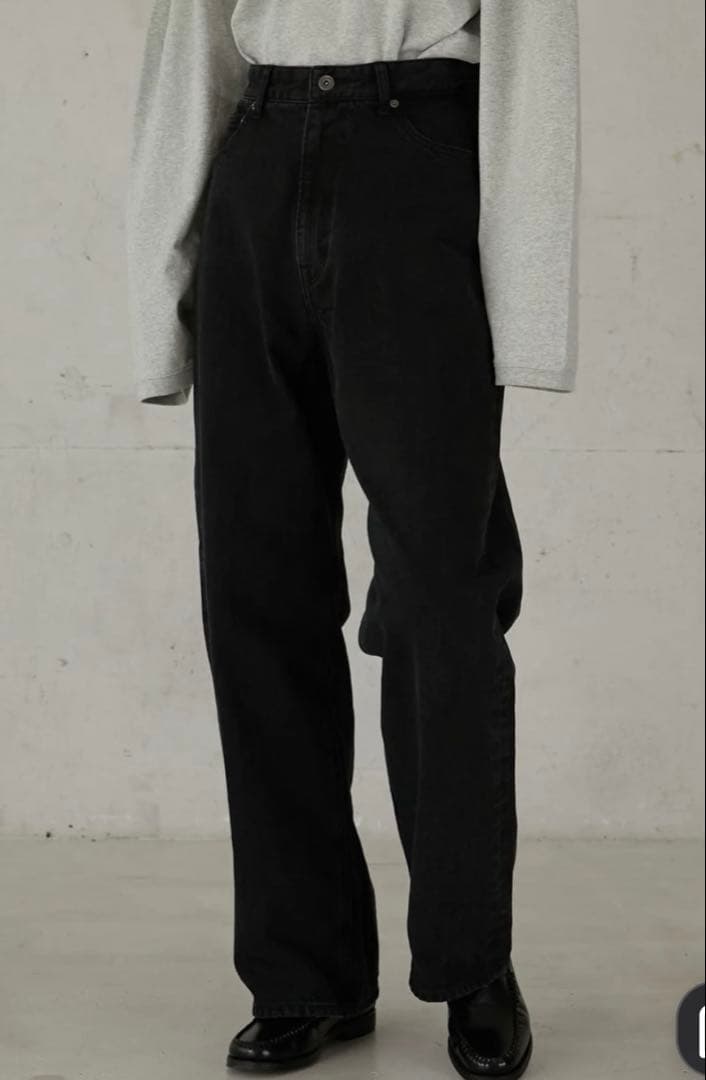 パンツ high waist straight denim pants