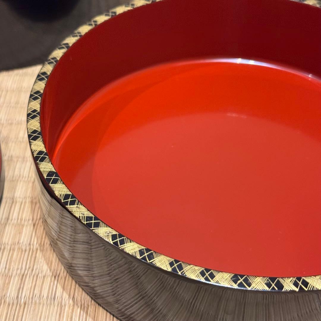 輪島塗 池盛漆器謹製 本堅地 網代沈金 丸重 共箱 美品 - メルカリ