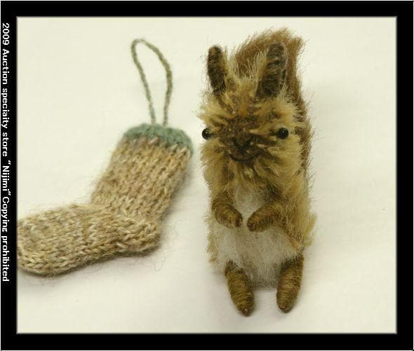 117□ぬいぐるみ作家 五十嵐めぐみ△リスぬいぐるみ Kutcha Kacha▽