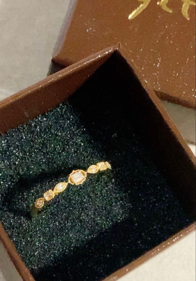 K18 ageteアガット 13号 0.08ct ダイヤモンド ゴールド リング