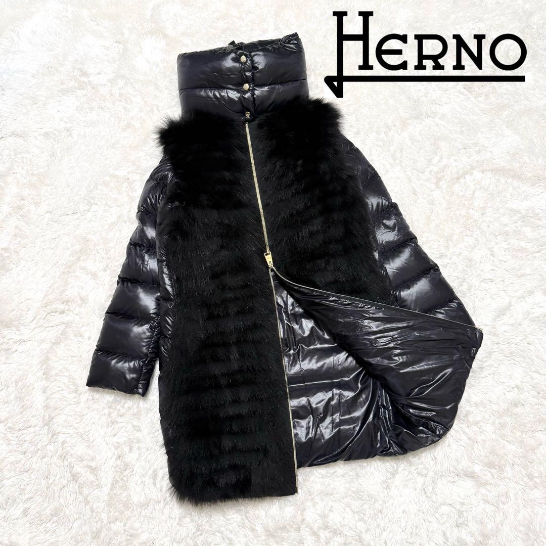 HERNO 2way リアルファー 切り替え ダウンジャケット ダウンベスト HERNO（ヘルノ） 25AWモデル レディース ショートヘアファー ダウン