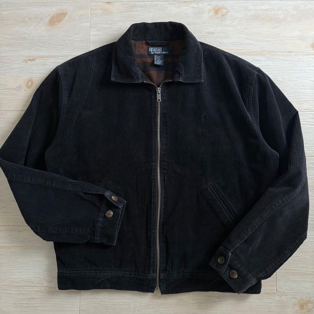 ド*。様 90s Ralph Lauren スイングトップ 黒 コーデュロイ ヴ