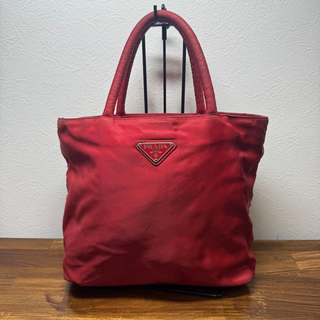PRADA 【Vintage】 テスートナイロン製 ハンドバッグ レッド - メルカリ