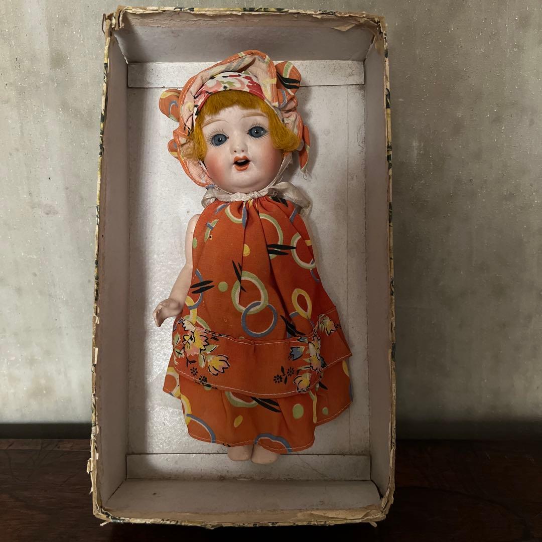 アンティーク　ビスクドール　スリーピングアイ　デッドストック当時物