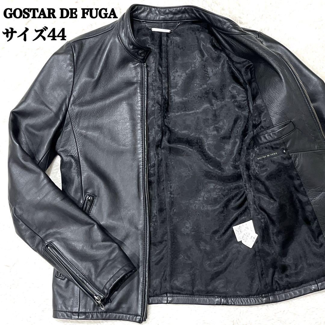 ゴスタールジフーガ 馬革 シングルライダース 総柄 裏地ペイズリー柄 サイズ44 美品 ZELE-PARIS ゼルパリ クロコダイル 裏地シルク総柄 スタンド