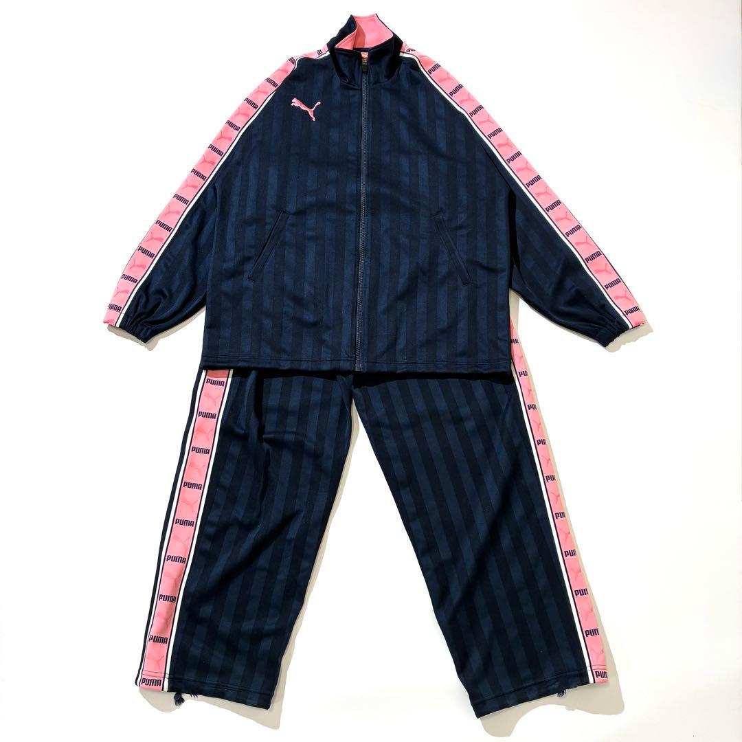PUMA プーマ ジャージ 上下セット Y2K ネイビー ピンク - メルカリ