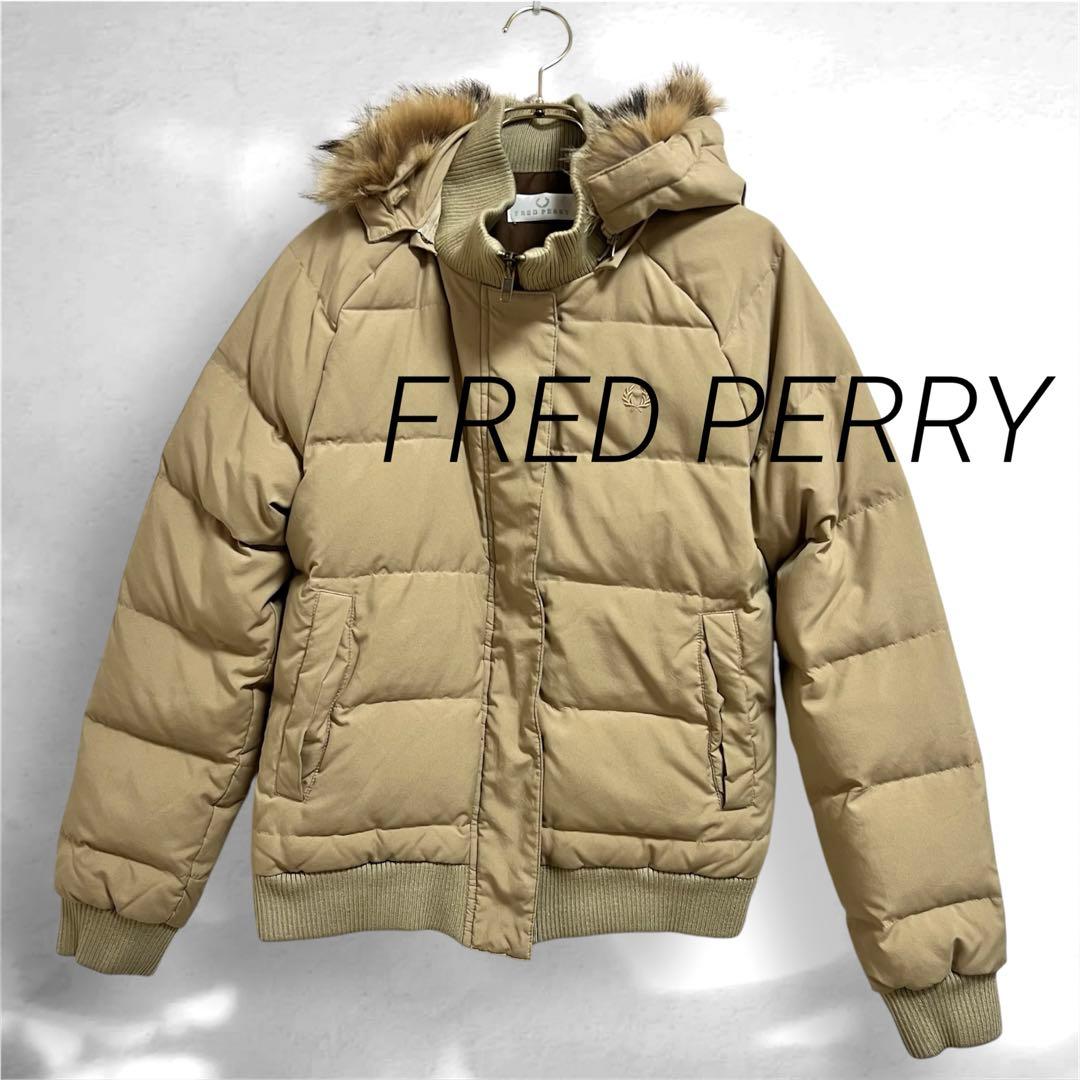 FRED PERRY フレッドペリー ダウン ジャケット ベージュ M - メルカリ