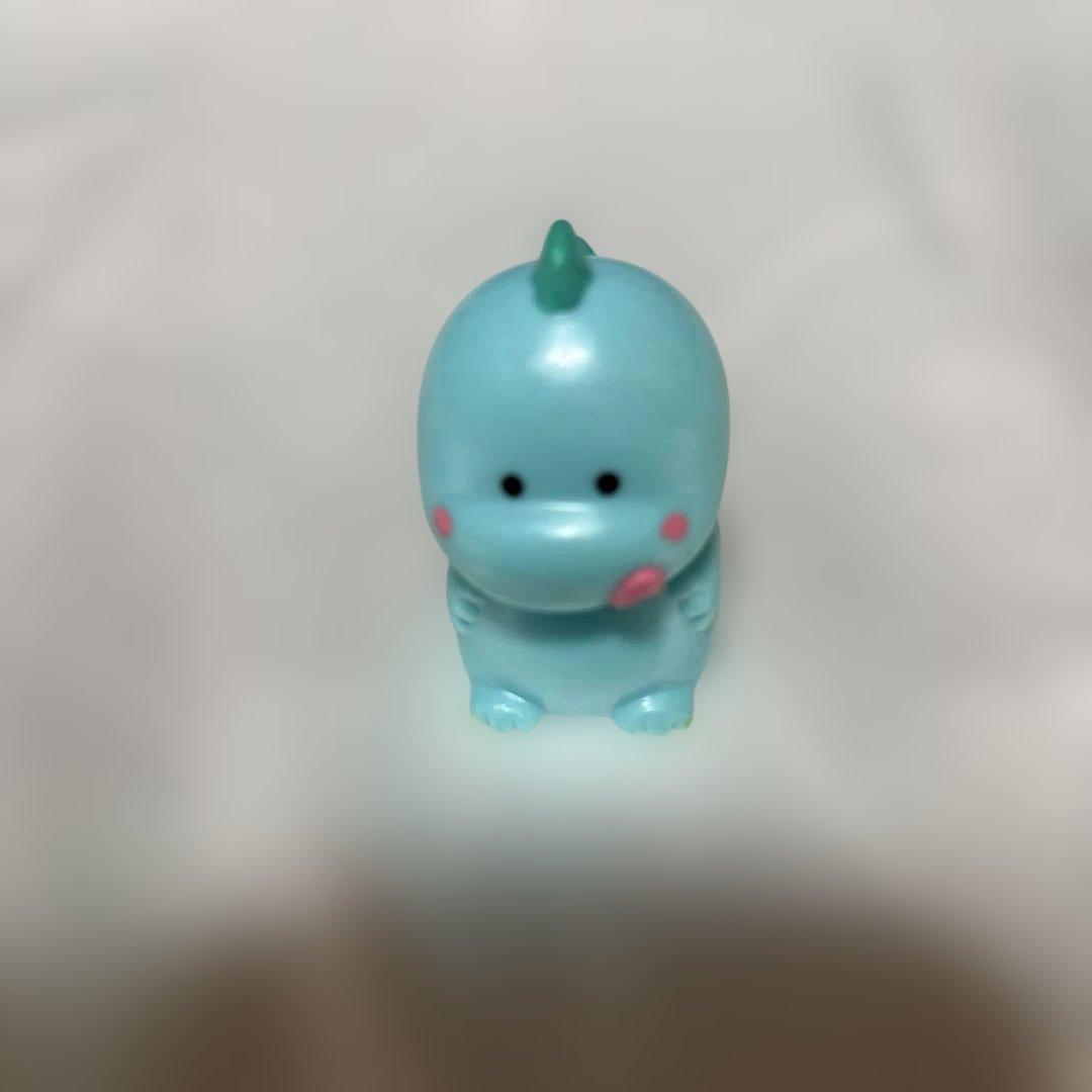 モンスターらんど　明治製菓　レトロ　食玩　恐竜　水色　指人形　当時物