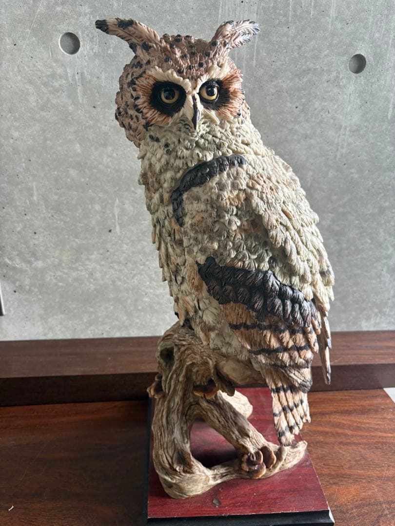 ワシミミズク　大きな置物　高さ57cm、18.8.kg フクロウ科　アンティーク