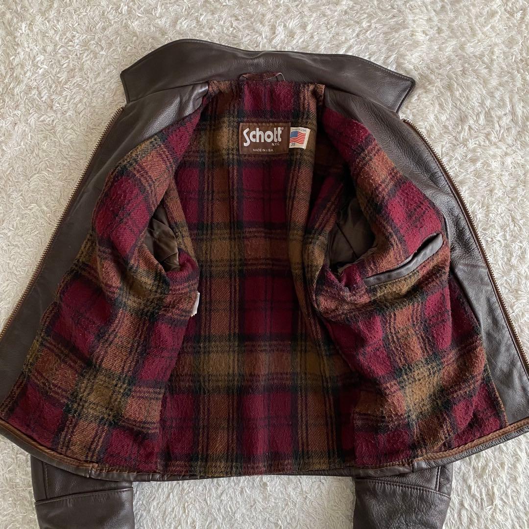80s/38 SCHOTT 681 シングルライダース ブランケットライニング - メルカリ