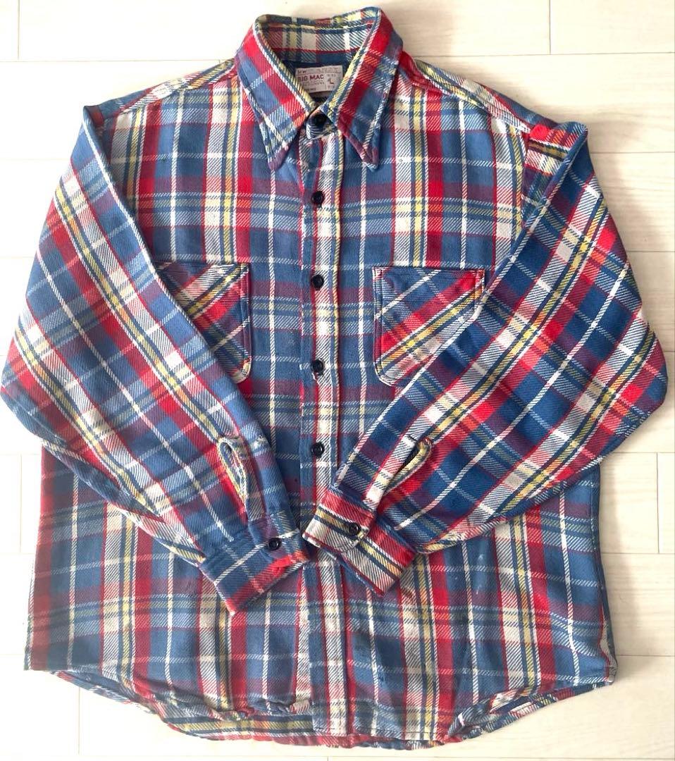 【三連休限定価格】BIG MAC 70s 単色タグ チェック柄ネルシャツ L
