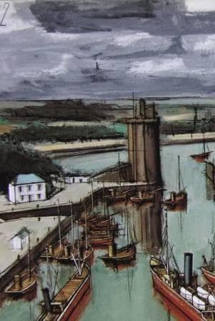 ベルナール・ビュッフェ「La Rochelle」希少画集の額装画、人気作品