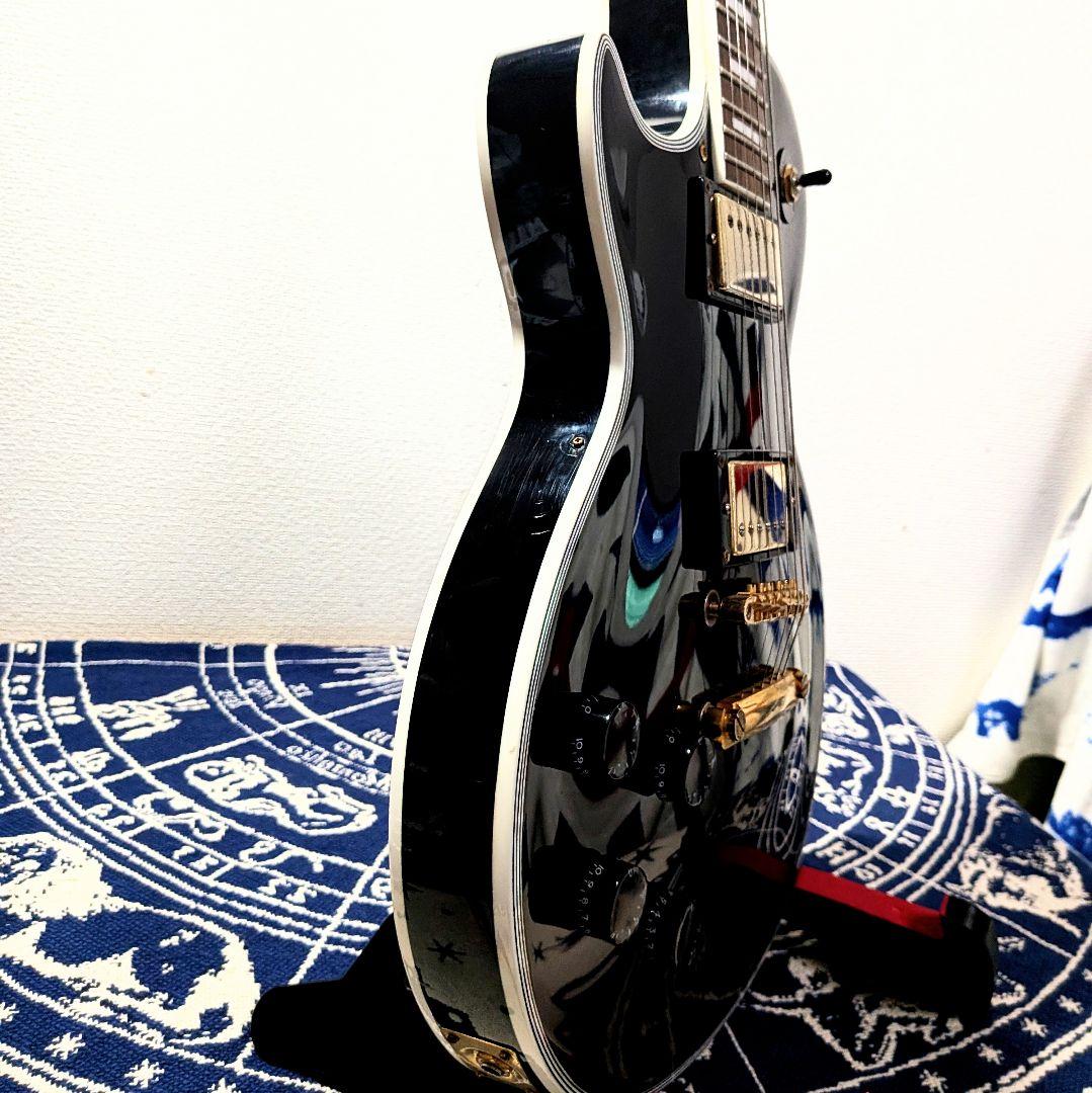 レスポールカスタム 左 レフティ エレキギター 黒金 - メルカリ