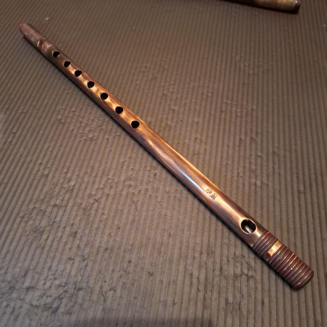 週末限定値下げ！篠笛 古典調　五本調子　７穴 天地籐巻き　燻製風仕上げ