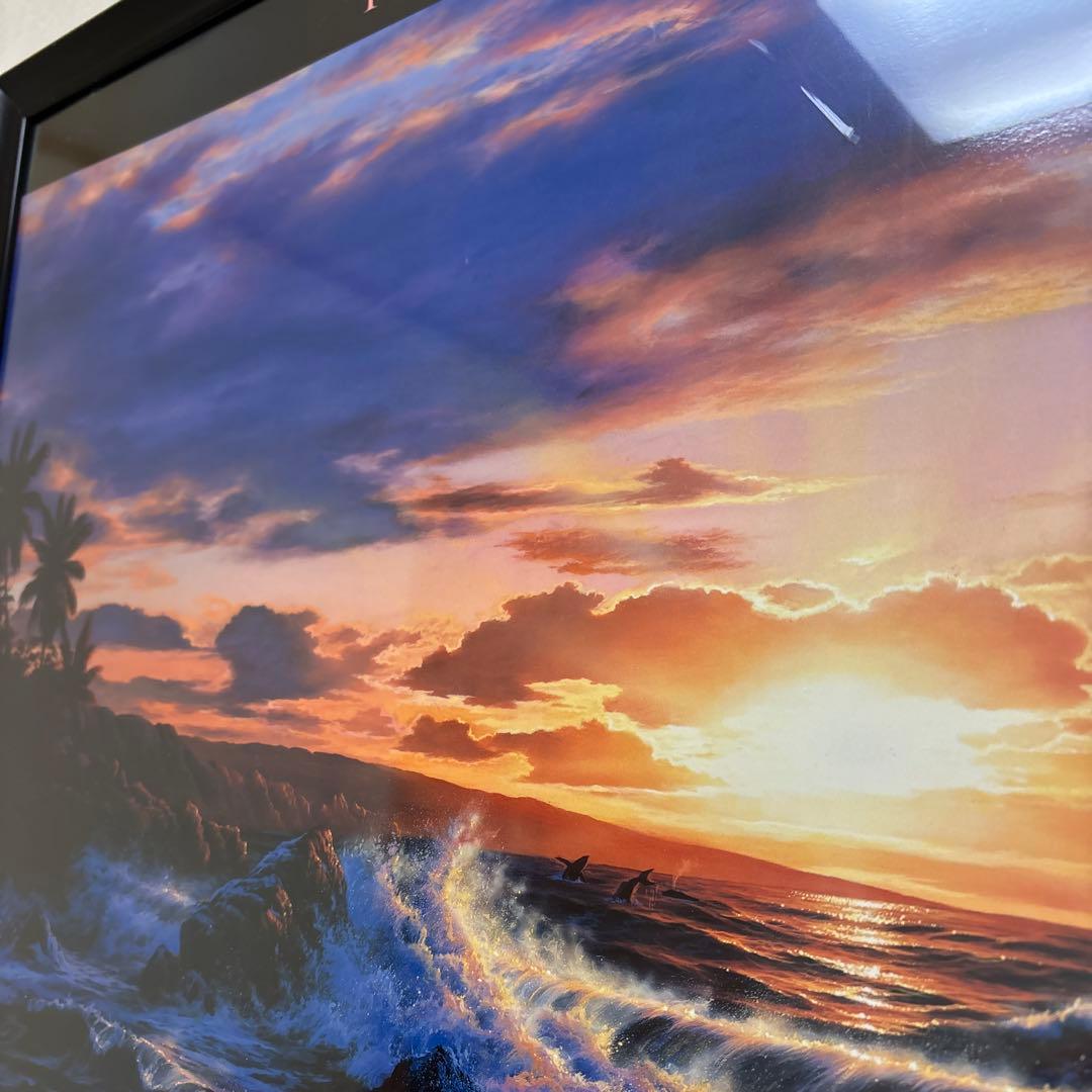 K*x様 ラッセン ロマンスオブザシー 夕日 サンセット クジラ 風景 版画