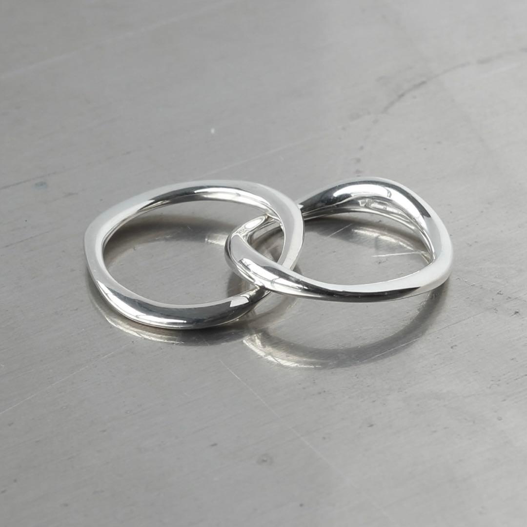 【匿名配送】SILVER925 2連リング e.m.