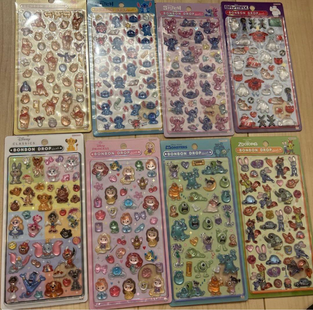 正規品 ディズニーボンボンドロップシール8種セット