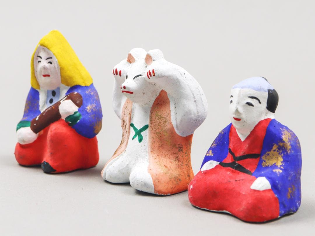 今戸焼 三すくみ 狐拳 キツネ 猟師 庄屋 土人形 置物 民芸品 - メルカリ