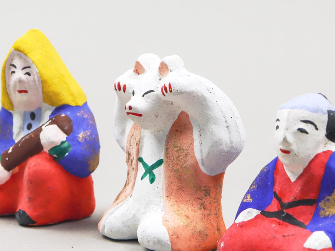 今戸焼 三すくみ 狐拳 キツネ 猟師 庄屋 土人形 置物 民芸品 - メルカリ