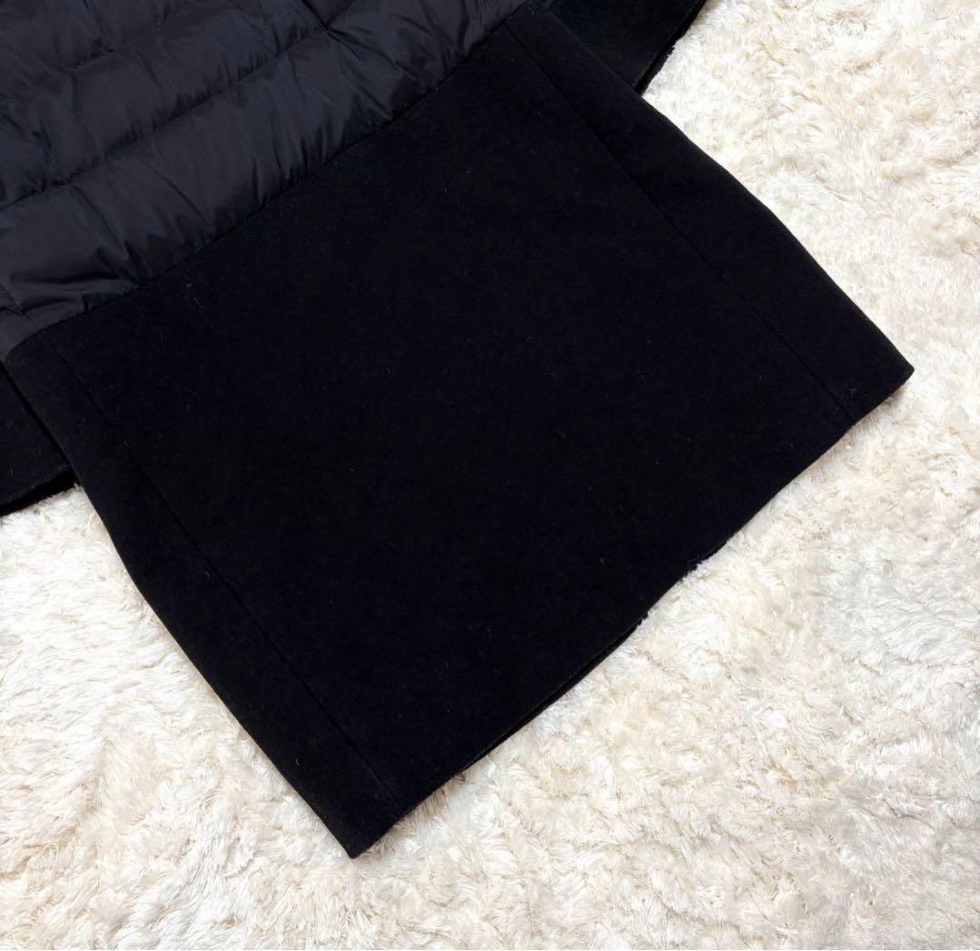 ヘルノ ウール 切替 異素材 切り替え スタンドカラー ダウン コート 44