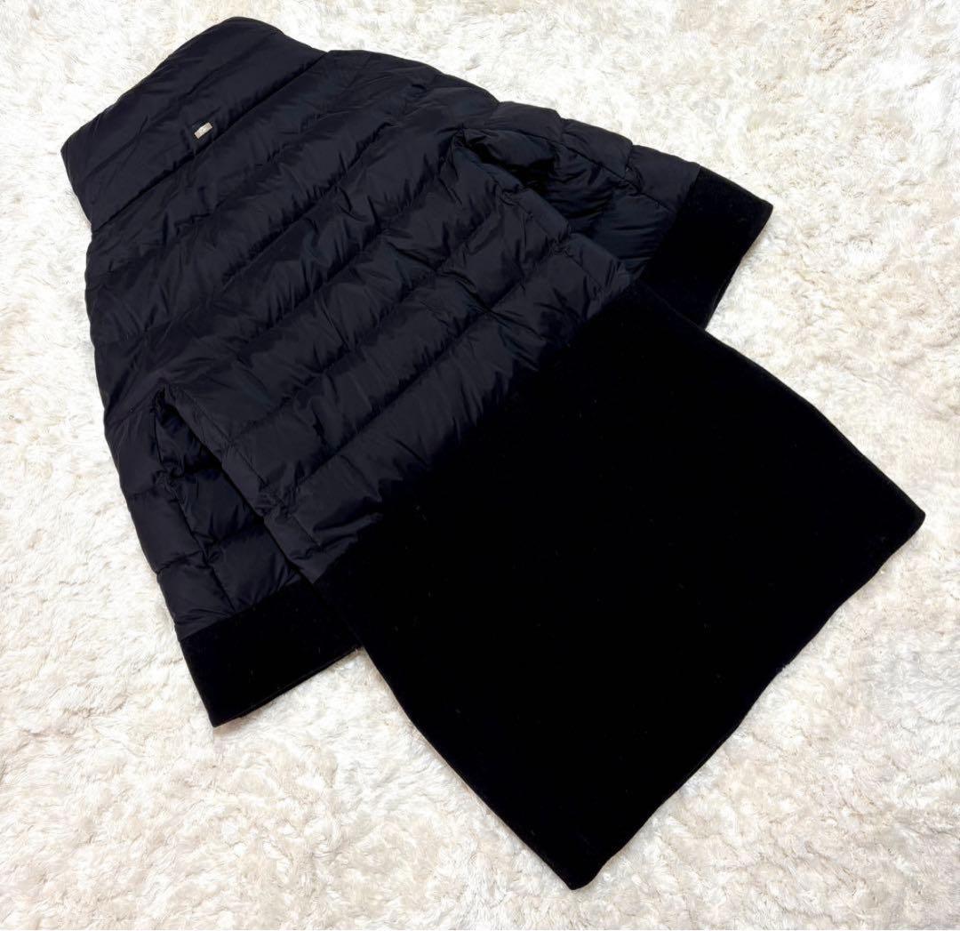 ヘルノ ウール 切替 異素材 切り替え スタンドカラー ダウン コート 44