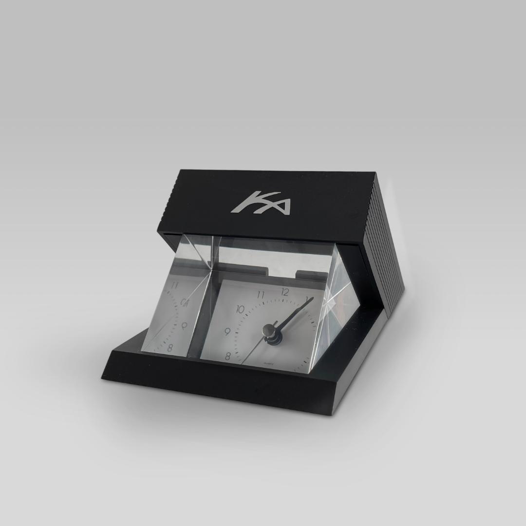 90s【ポストモダン】ヴィンテージ プリズムデザイン デスククロック 置き時計