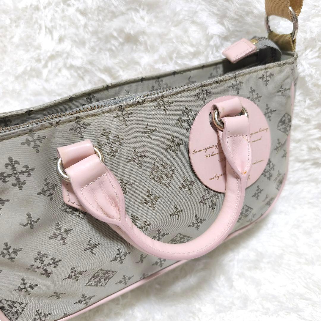 希少ピンク ラシットRusset 2WAYミニショルダーバッグ ライトグレー