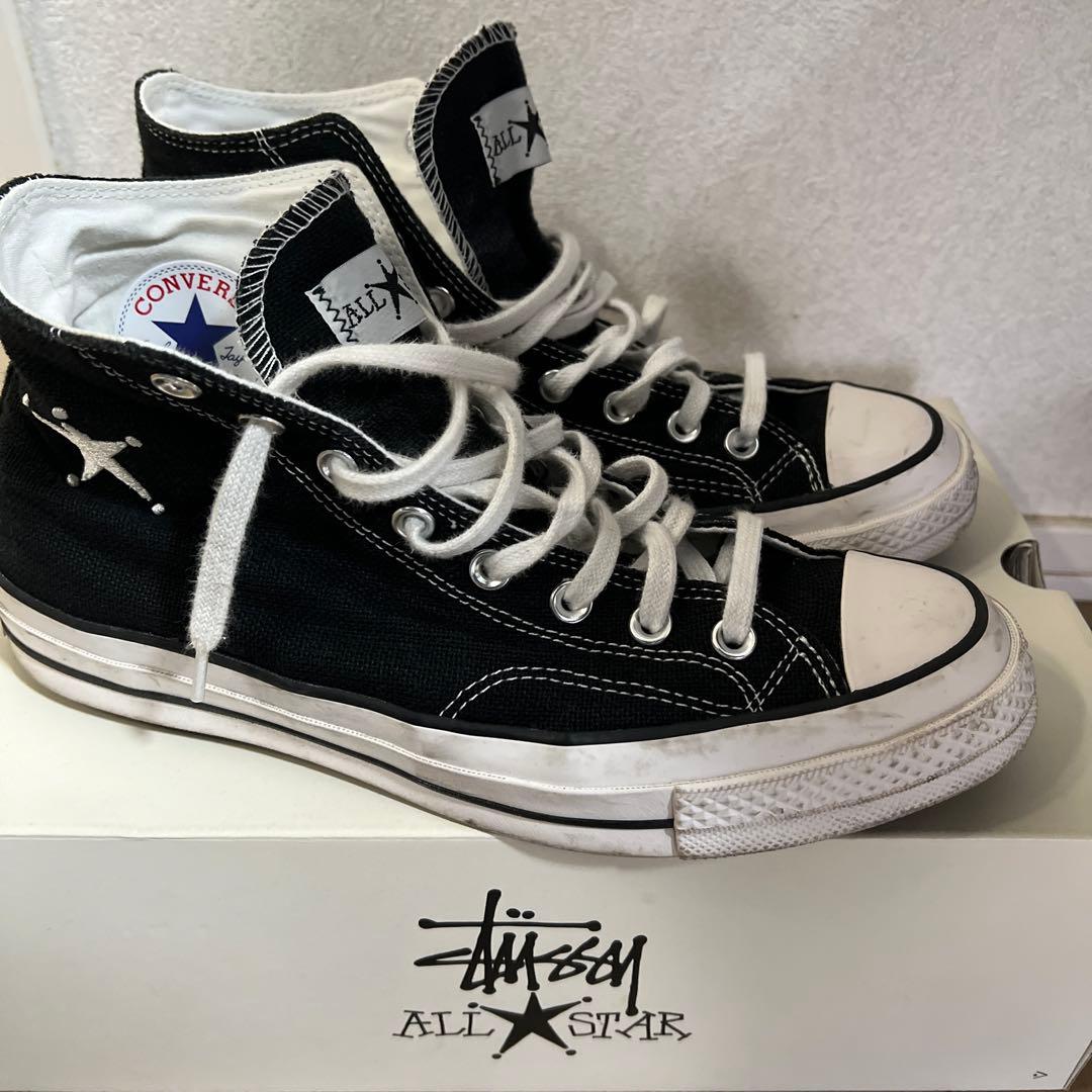 【ダンベル】Stussy All Star ブラック 28cm Yahoo!オークション -「stussy converse」の落札相場・落札価格