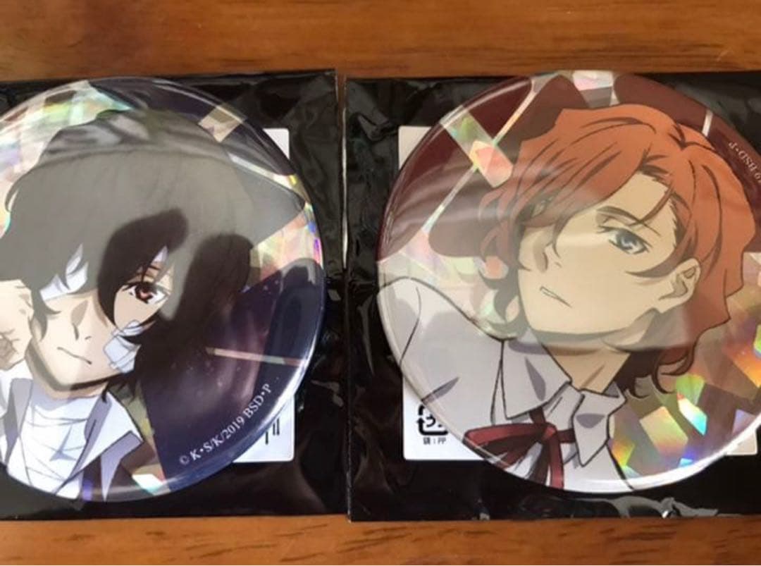 AGF2019 文豪ストレイドッグス　太宰治＆中原中也　缶バッジ 文豪ストレイドッグス 缶バッジ付キャラクター大判タオルB[太宰治