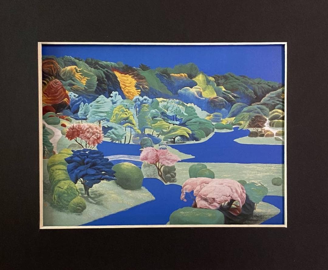 藁谷実、【北の建物】、希少な額装用画集より、新品額装付