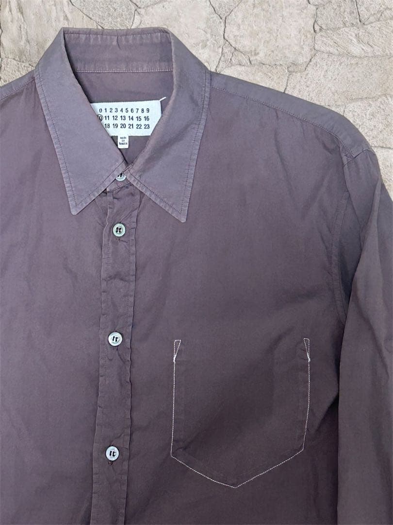 【希少】メゾンマルジェラ 19SS ステッチデザイン シャツ 38 グレー系