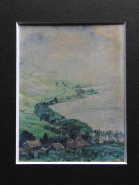 藤田嗣治、【湖畔の霧】、希少画集画、新品高級額・額装付、状態良好
