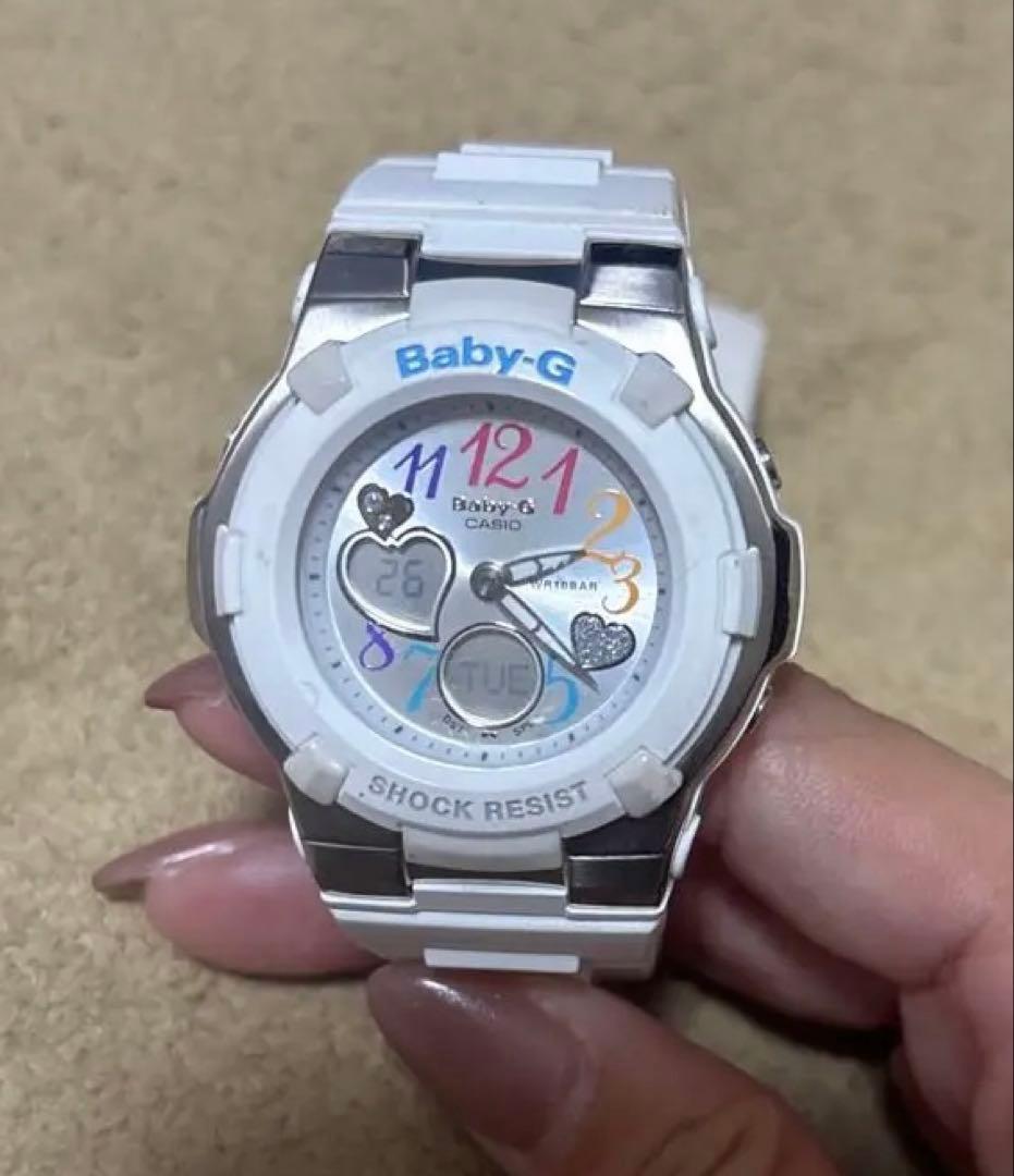 る*い様 動作確認済み Baby-G ホワイト 腕時計 ショックレジスト
