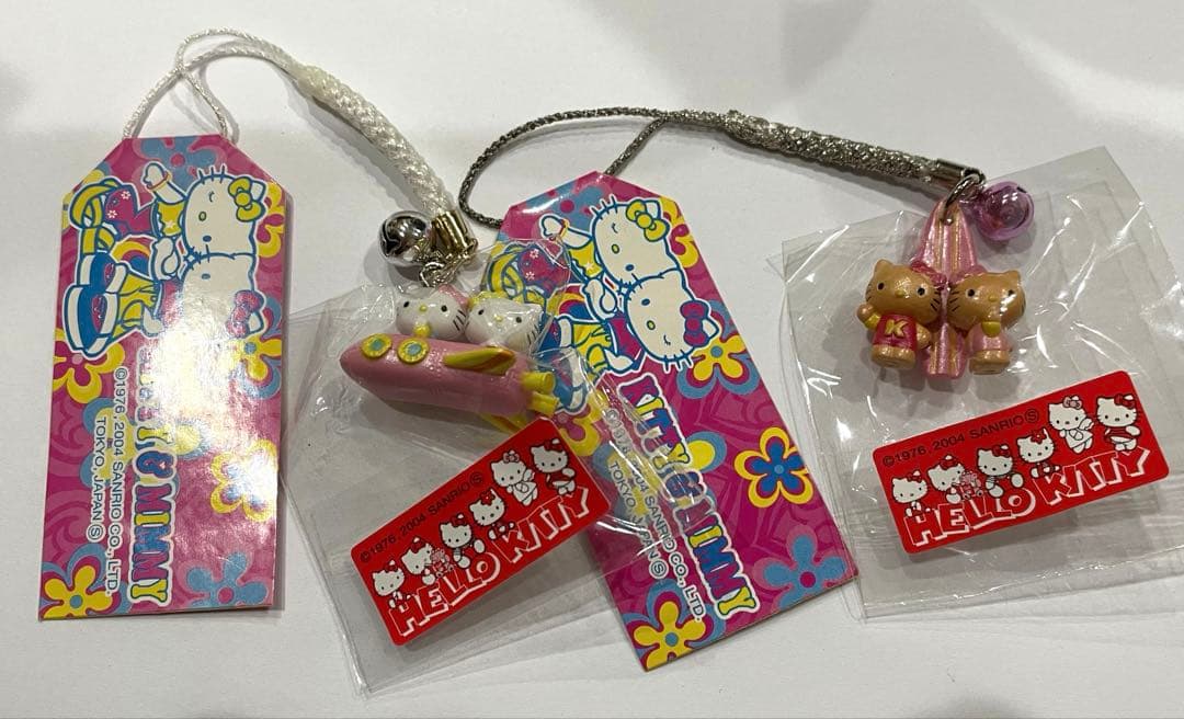 M*a様 ハローキティ 根付 ストラップ　キティ&ミミイ　飛行機　　最終値下げ