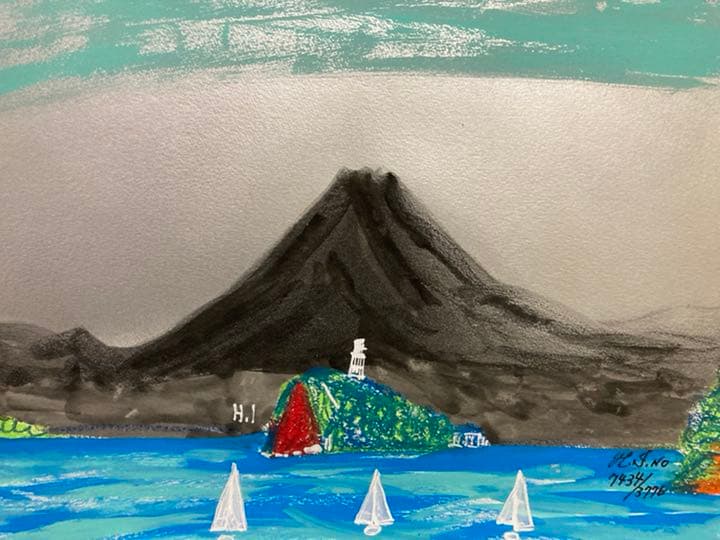 空飛ぶ画家糸川裕志の富士山曼荼羅図、水彩画 - メルカリ