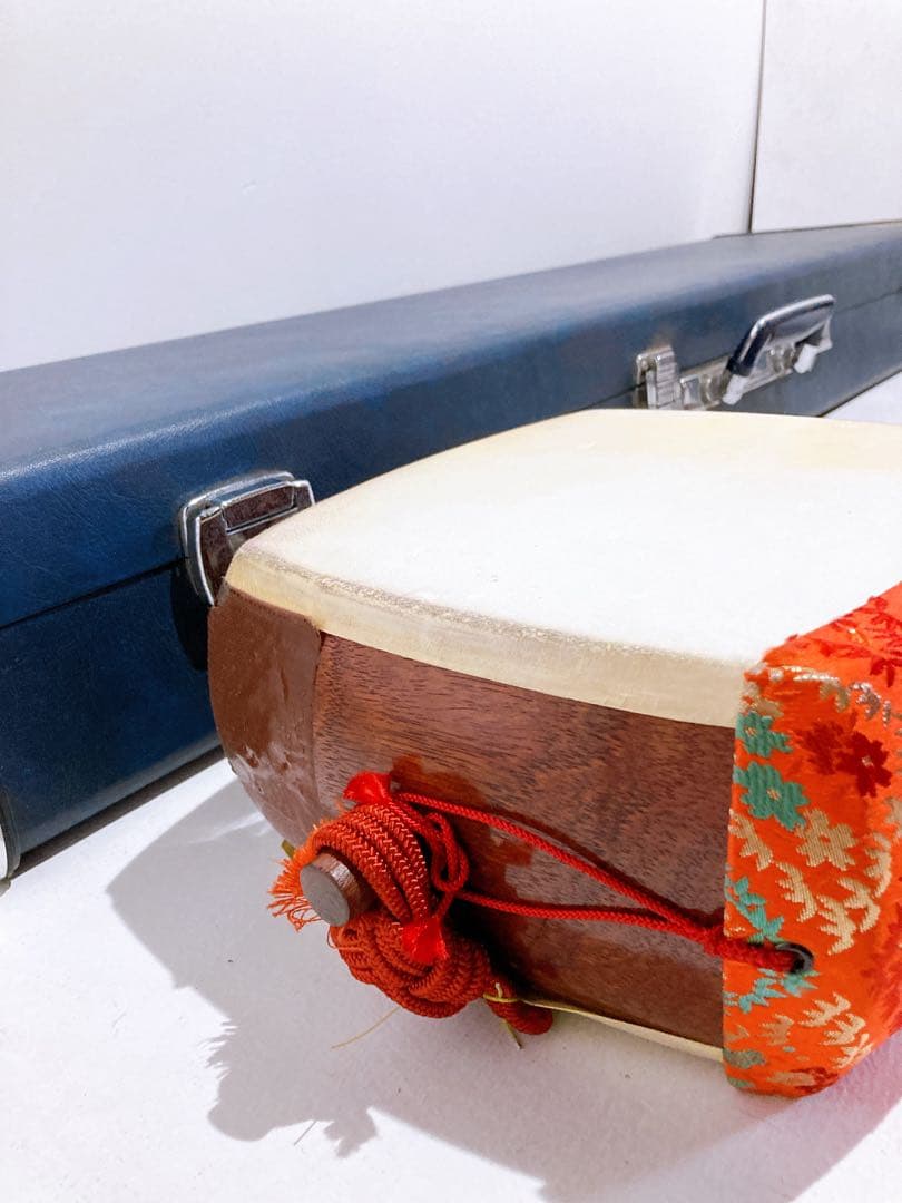 ☆【ジャンク扱い】津軽三味線 和楽器 撥×2点 調子笛 ハードケース付き