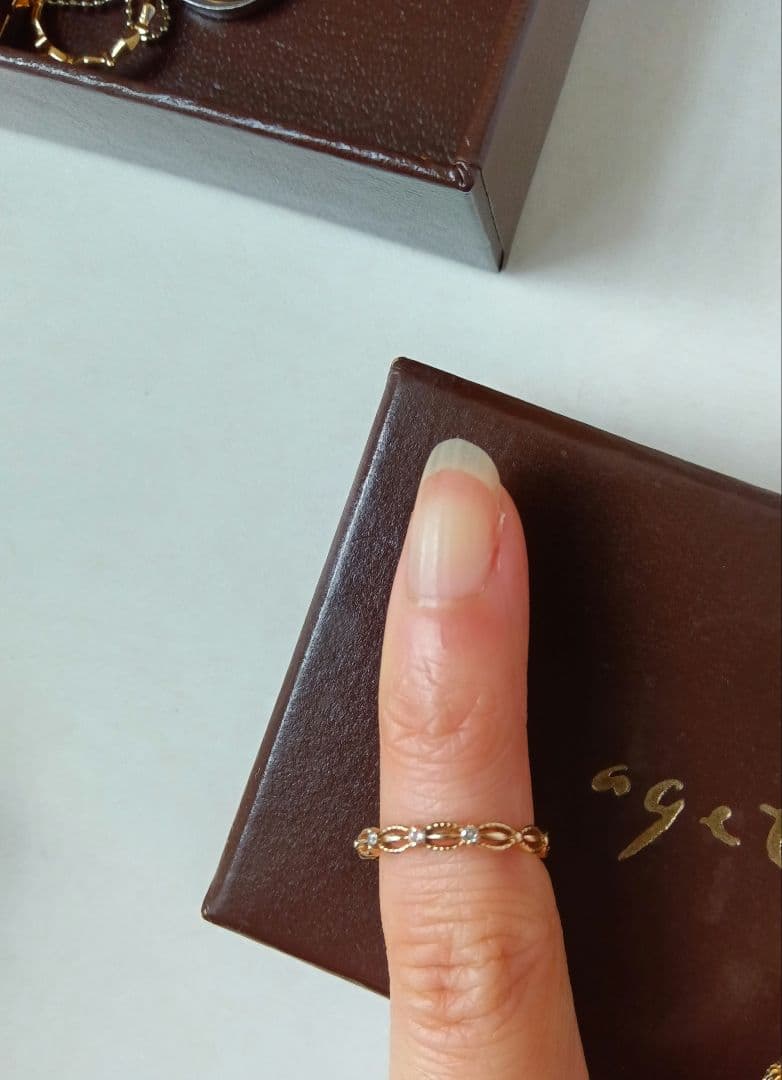 agate ピンキーリング　K10