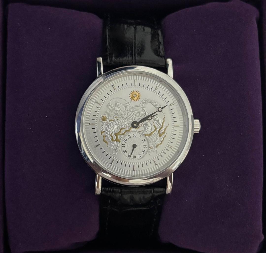 慶祝の刻 銀製腕時計 天皇陛下御在位30周年 銀座村松時計店 美品 天皇陛下御在位30周年 記念銀製腕時計 銀座村松時計店 ダイヤ300