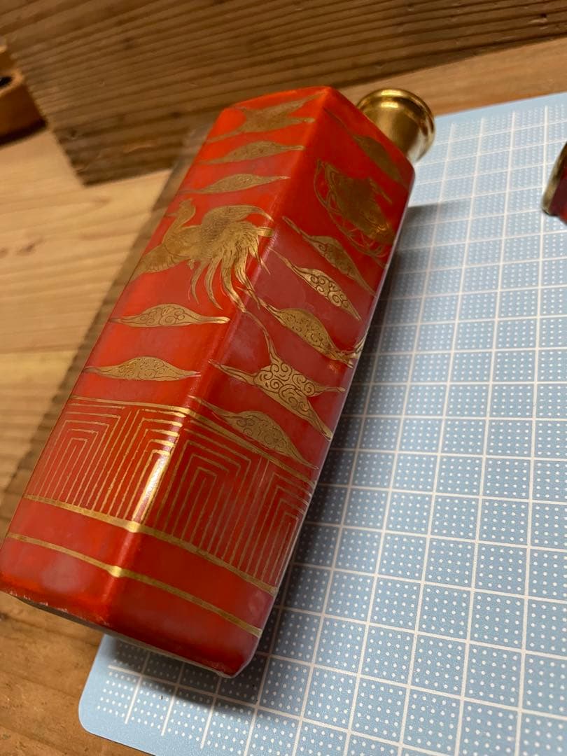 九谷永楽 鶯徳利【m1414 鳴き徳利 鳴き猪口 骨董 酒器 レア 九谷焼 】