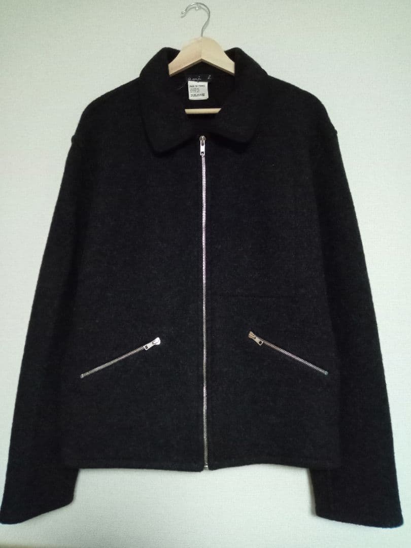 【希90s】agnes'b Homme 短丈肉厚ボイルドウールブルゾン