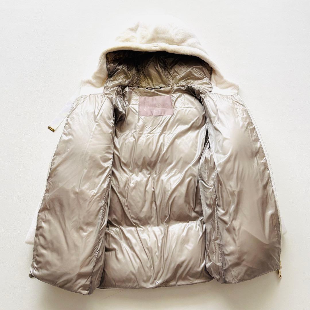 01988 ヘルノ Resort ダウンジャケット エコファー ホワイト - メルカリ